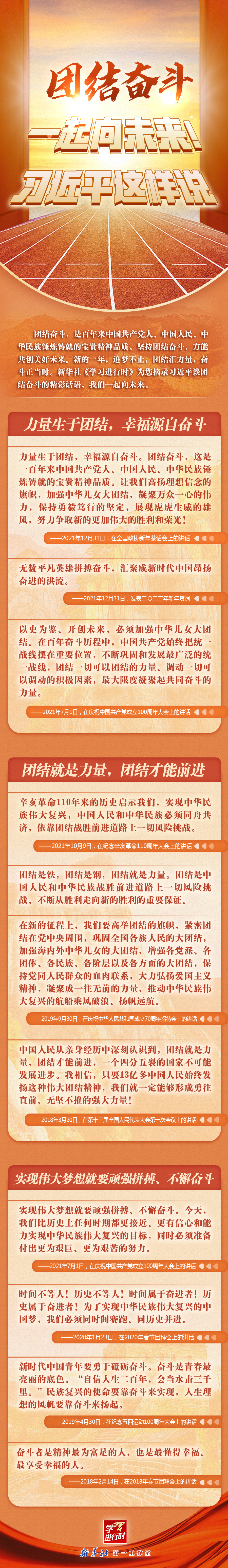 學(xué)習(xí)進(jìn)行時(shí)丨團(tuán)結(jié)奮斗，一起向未來！習(xí)近平這樣說