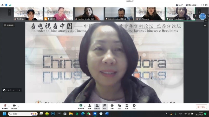 中國傳媒大學(xué)外國語言文化學(xué)院院長文春英教授。 論壇截圖
