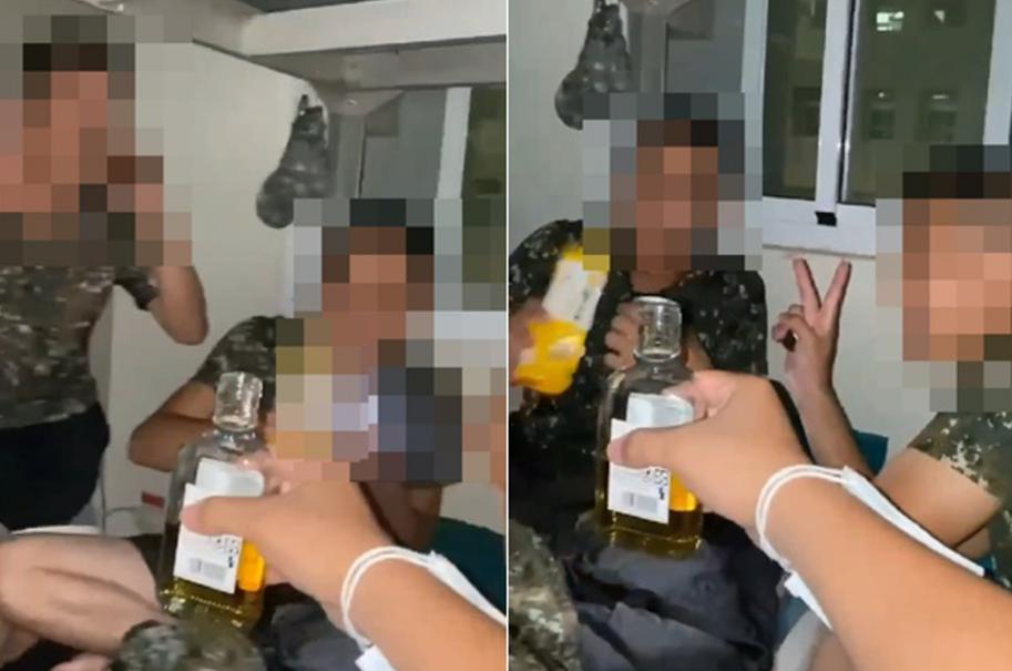 臺軍在宿舍開“飲酒趴”。圖片來源：臺灣“中時新聞網”。