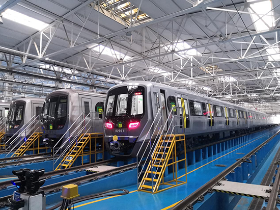 石家莊地鐵二號(hào)線列車。 中車齊車集團(tuán)石家莊公司供圖