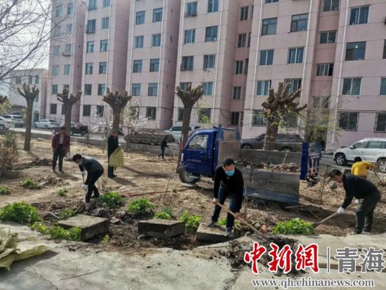 圖為尖扎干部職工生態(tài)建設(shè)和環(huán)境保護(hù)現(xiàn)場。尖宣 供圖