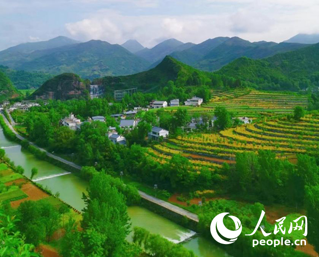 陜西商洛漫川關(guān)鎮(zhèn)民宿群。人民網(wǎng) 王麗攝