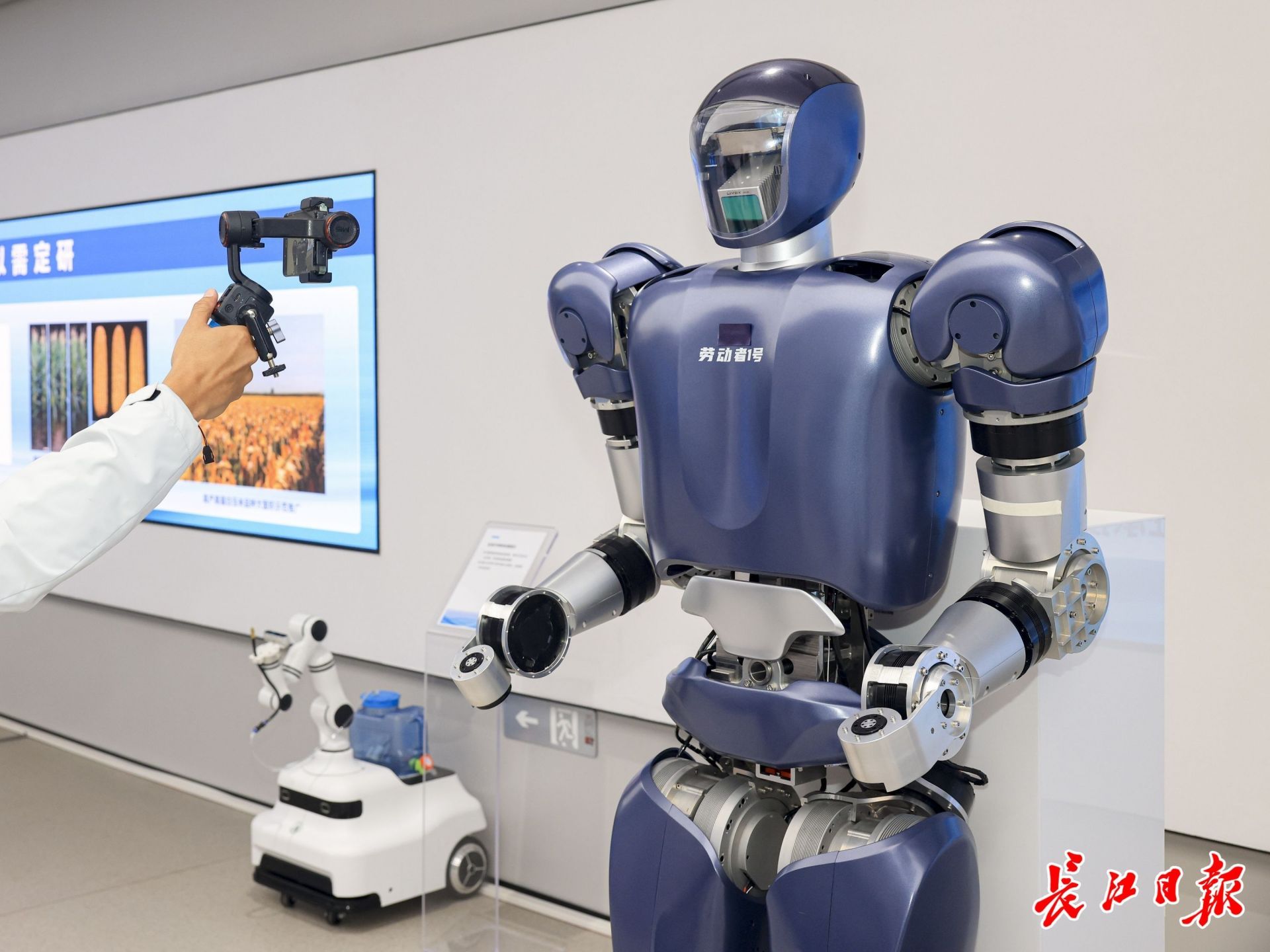 格藍(lán)若人形機(jī)器人。長(zhǎng)江日?qǐng)?bào)記者胡冬冬 攝