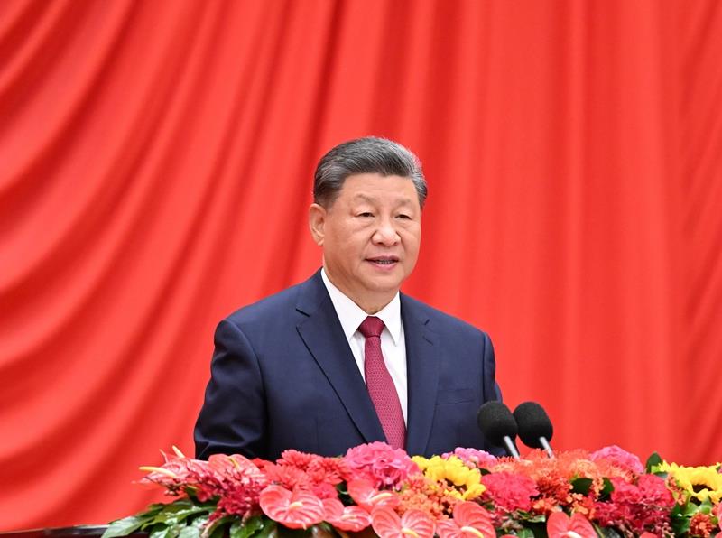 △2024年9月30日，慶祝中華人民共和國成立75周年招待會(huì)在北京人民大會(huì)堂隆重舉行。習(xí)近平總書記出席招待會(huì)并發(fā)表重要講話。