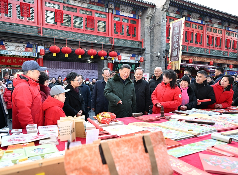 2024年2月1日，習(xí)近平總書記在天津古文化街考察。