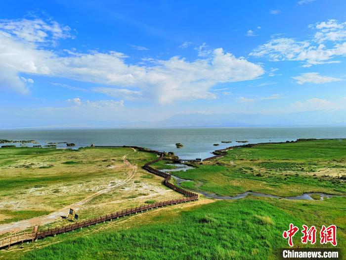 圖為航拍都蘭湖國家濕地公園?！∑钤鲚?攝