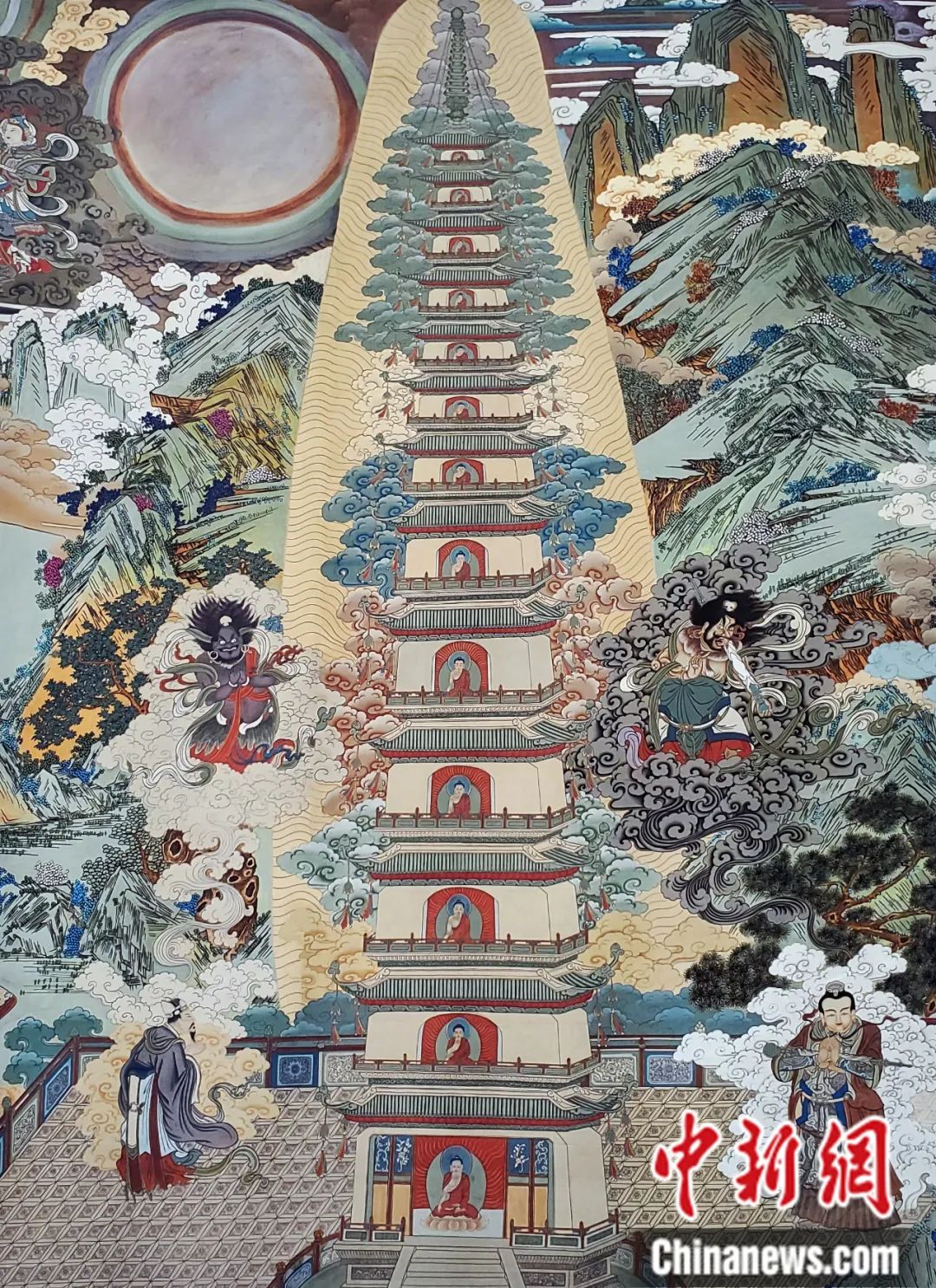 臨摹、補(bǔ)繪的青海瞿曇寺壁畫。受訪者 供圖