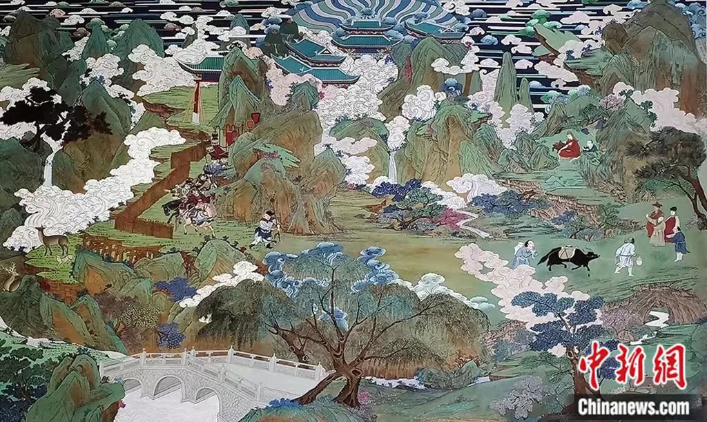 臨摹、補(bǔ)繪的青海瞿曇寺壁畫。受訪者 供圖