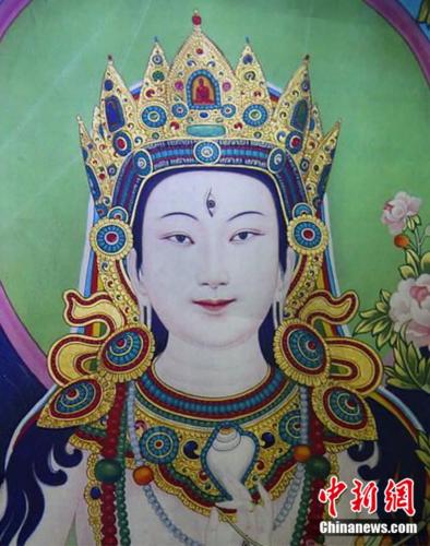 安多強(qiáng)巴繪制的《度母》唐卡。<a target='_blank' href='/'><p  align=